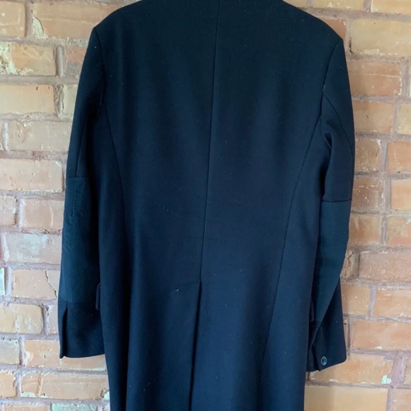 Rag & Bone Navy Long Coat w/elbow patches - Picture 3 of 4